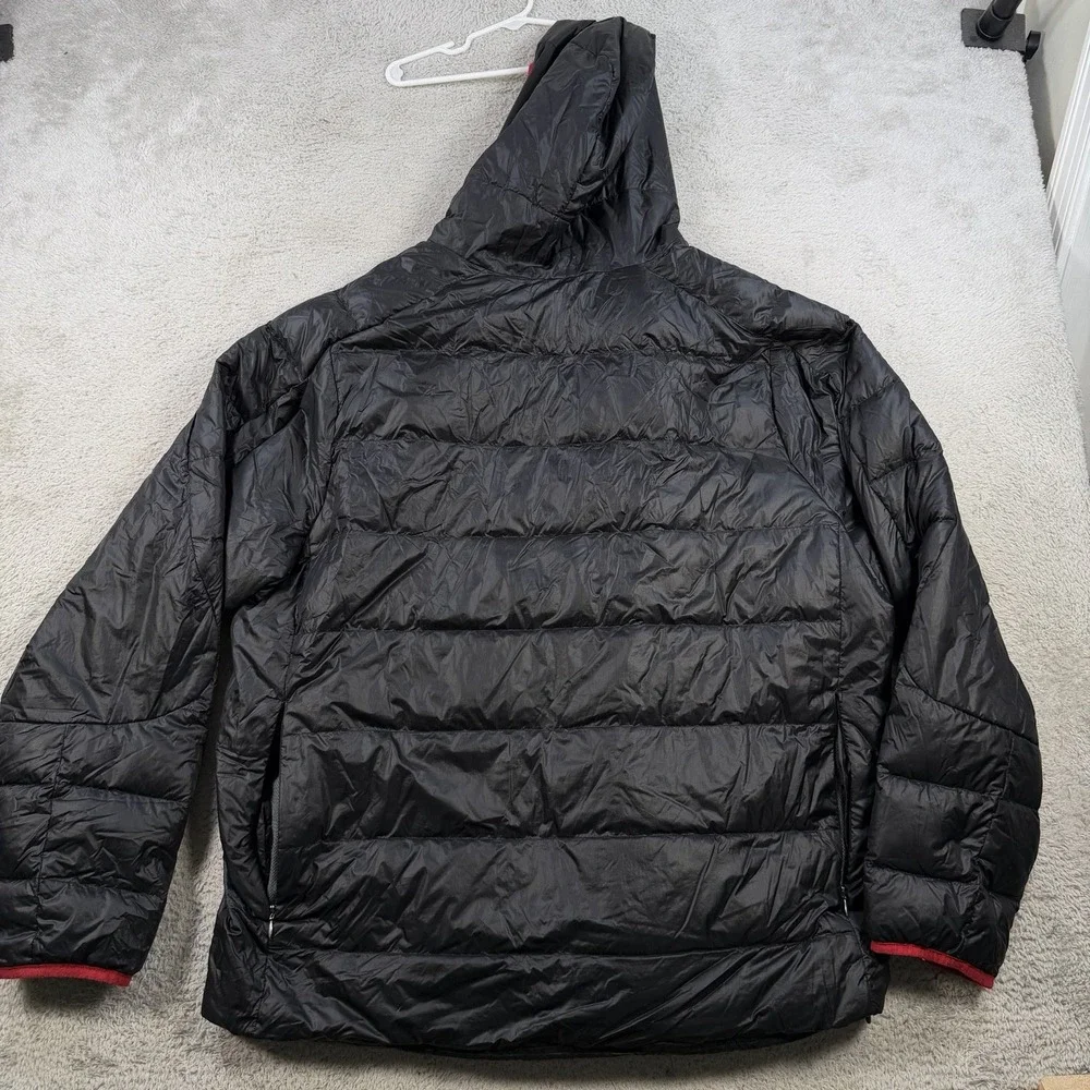 Nike Air Jordan Jacket Men 2XL Black Down Puffer Insulated Hooded Full Zip Nylon